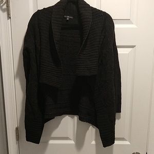 Dark grey cable cardigan, M